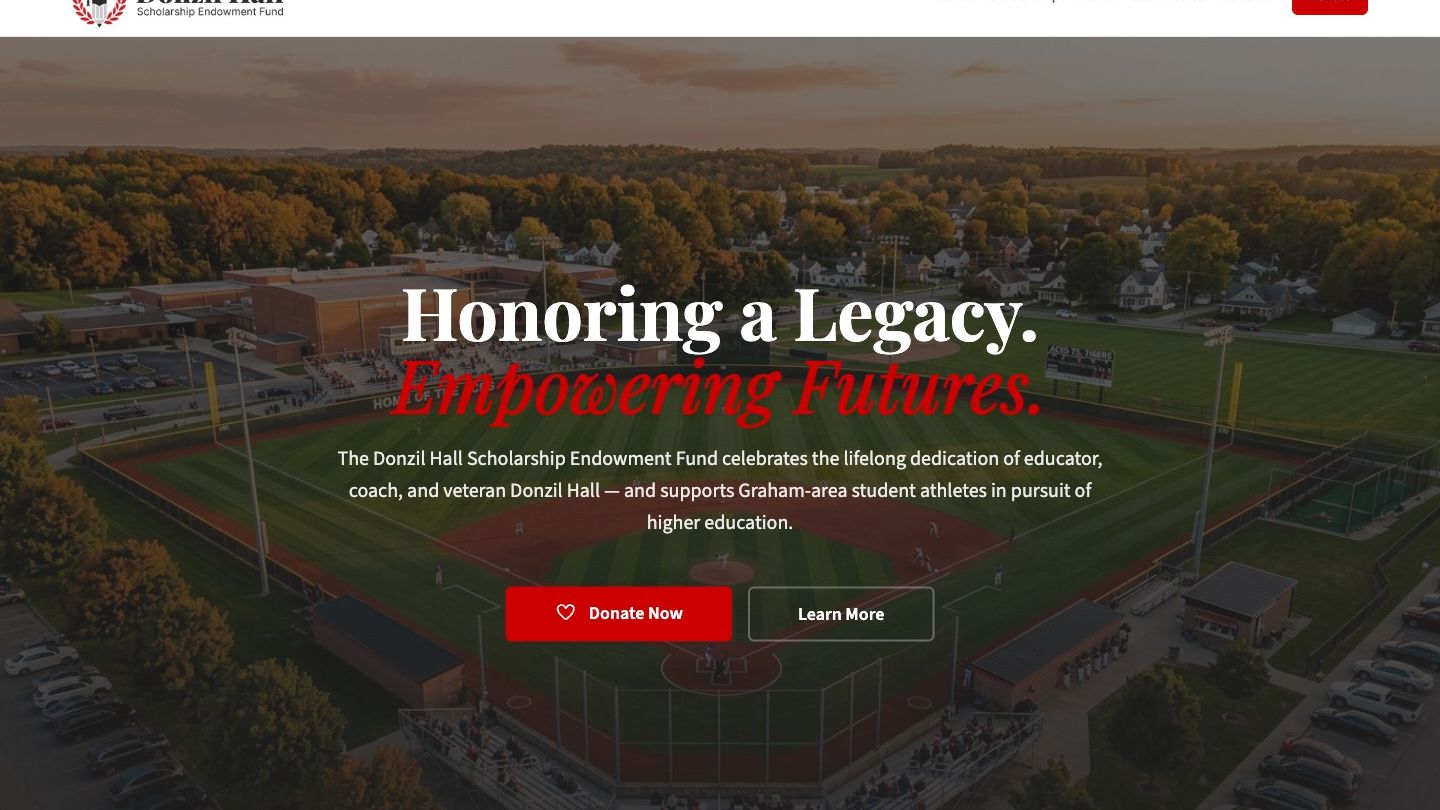 Donzil Hall Scholarship Endowment Fund website homepage